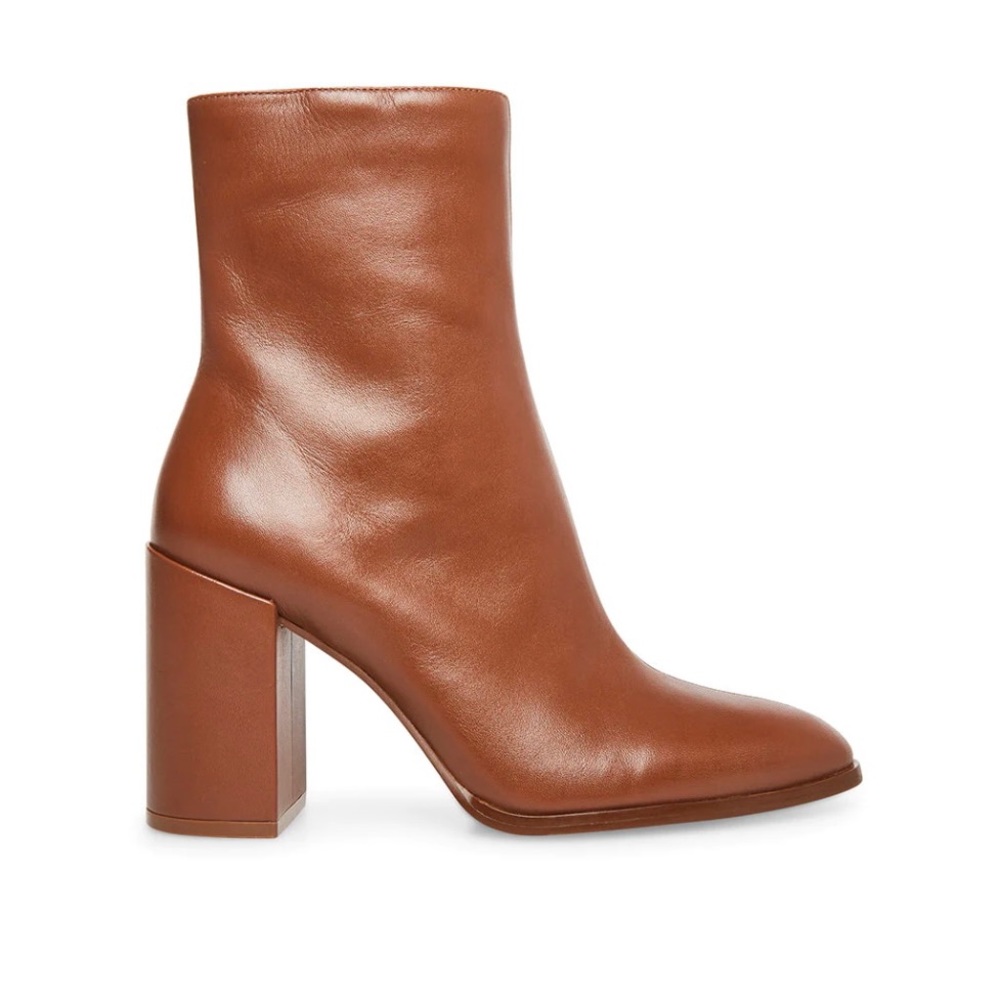Trudy Cognac Leather Boot Steve Madden